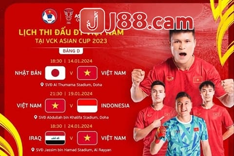 Thông tin lịch thi đấu đội tuyển Việt Nam Asian Cup 2024